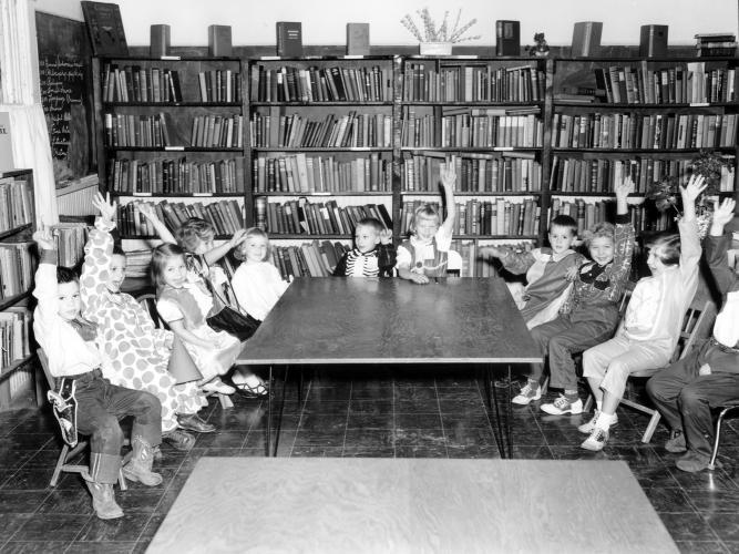 Kindergartners A group of Kindergartners at Shawnee Volunteer Library circa 1954.