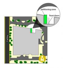 A map of the petitioning zone for Central Resource Library