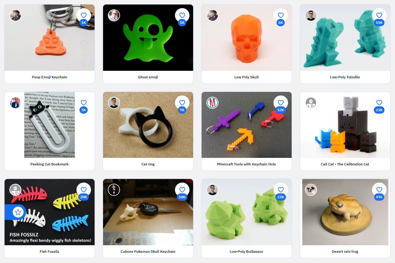 3D print options from thingiverse