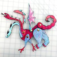 Hydra dragon paper figure