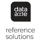White text on a black shape reading 'Data Axle" and beneath that, 'reference resources'