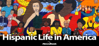 Vibrant mural of diverse people represents the Hispanic Life in America collection